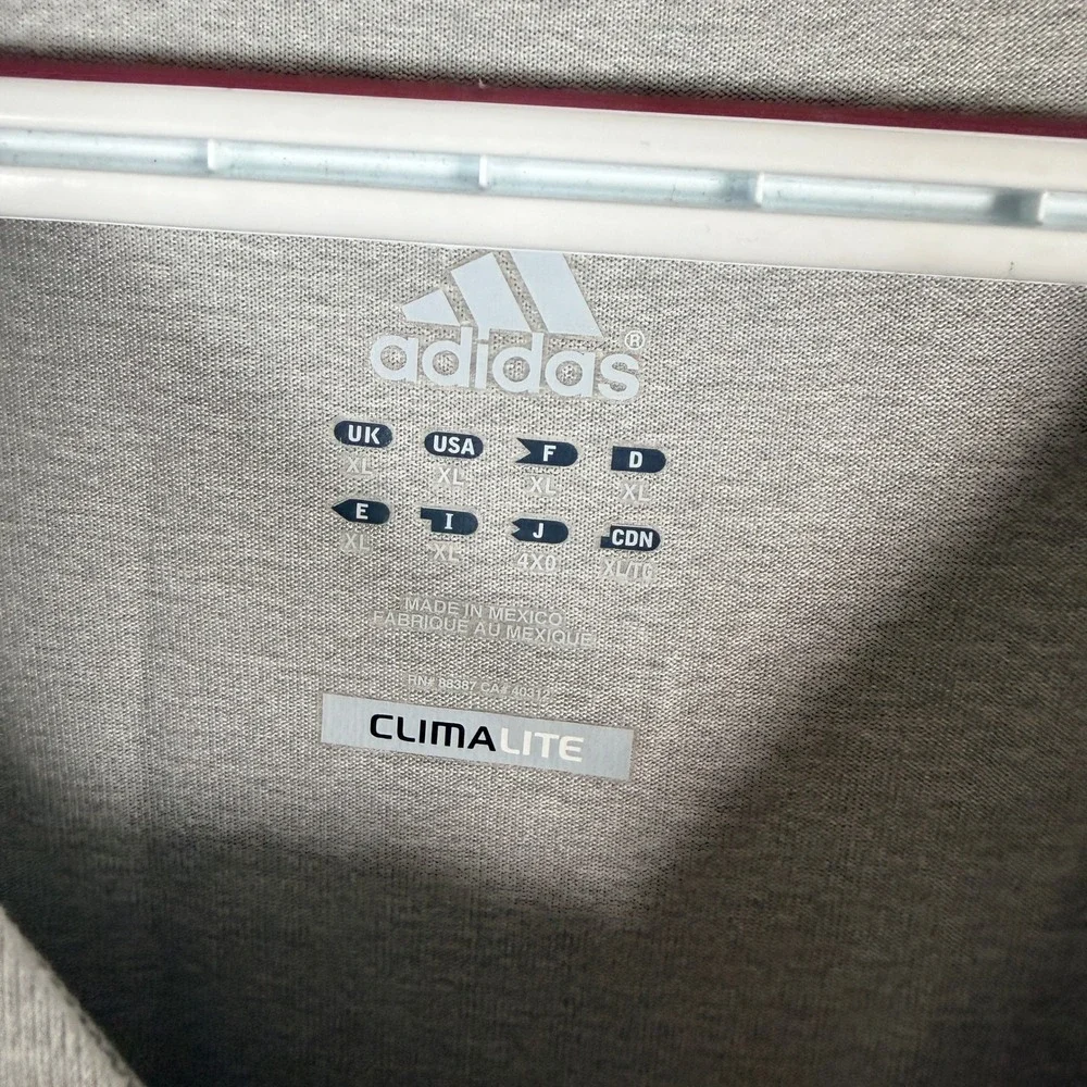 Adidas‎ ClimaLite Techfit Performance Shirt Mens XL Gray S/S Athletic Training